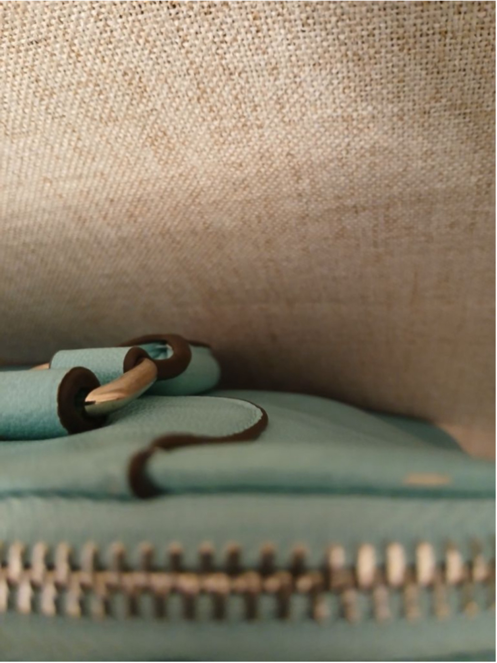 Women's Liz Claiborne Satchel One Size Light Blue with Brown Trim - Picture 9 of 12